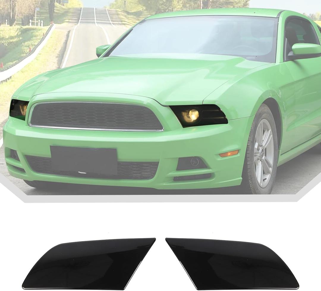 JeCar Front Headlight Cover Smoked Tint Trim Covers Fit for Ford Mustang 2010-2014