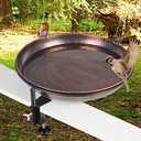 DREAMSOUL Deck Mounted Bird Bath Metal Birdbath Bowl Unheated with Lightweight Detachable, Bird Baths with Adjustable Sturdy Steel Clamp for Deck Railing Balcony Yard Garden Decoration