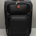ROPLUS Laduga Softside Expandable Luggage with Large Steel Wheels Carry-On Luggage Suicase (Black, 21-Inch)