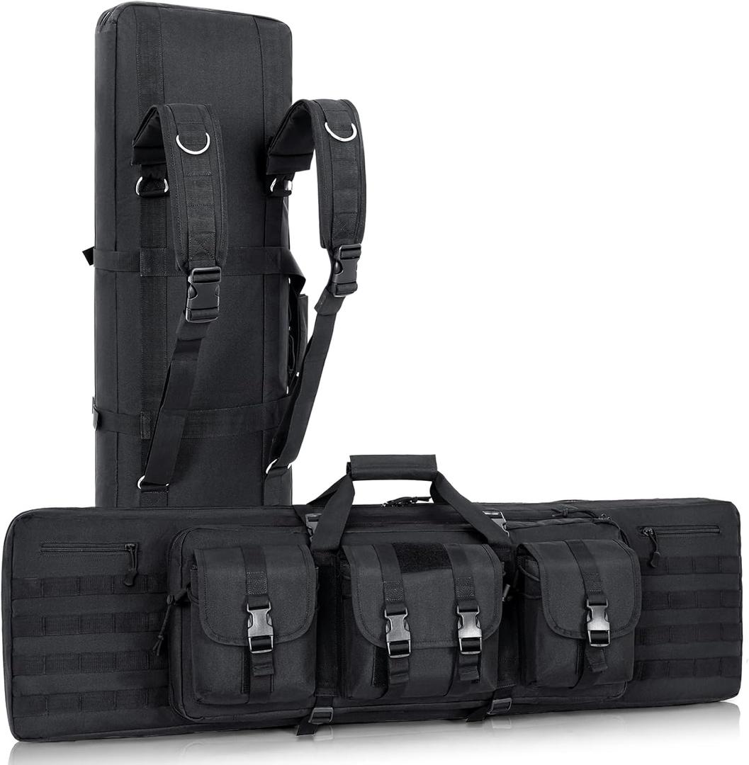 DULCE DOM Soft Double Rifle Bag, Gun Case Storage & Transportation, Long Gun Bag Portable Tactical Backpack Carrying with Molle for Shooting Range Hunting Outdoors, 32/36/42/48'' with Multiple Colors (36"x 12", Black) DULCE DOM Soft Double Rifle Bag, Gun Case Storage & Transportation, Long Gun Bag Portable Tactical Backpack Carrying with Molle for Shooting Range Hunting Outdoors, 32/36/42/48'' with Multiple Colors (36"x 12", Black)