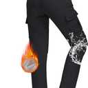 MAGCOMSEN Women's Fleece Lined Winter Hiking Waterproof Insulated Outdoor Snow Ski Softshell Pants for Cold Weather (Black)