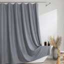 Grey Fabric Shower Curtain 78 Inch Length 1 Piece, Embossed Textured Waffle Cloth Shower Curtains for Bathroom Modern Hotel Spa, Water Resistant Machine Washable, 72Wx78L Inches