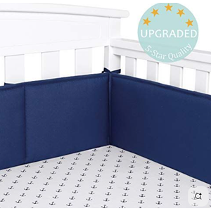 Microfiber Breathable Crib Bumper (9.5 x 27) (9.5 x 52) 100% Polyester