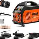 145A MIG Welder,110V/220V multiprocess welder, Gas Gasless MIG Welding Machine, 5 in 1 MIG/MMA/Lift TIG/Flux cored 0.8/Flux cored 1.0, LED Digital Display Synergic Control Aluminum Welding Machine