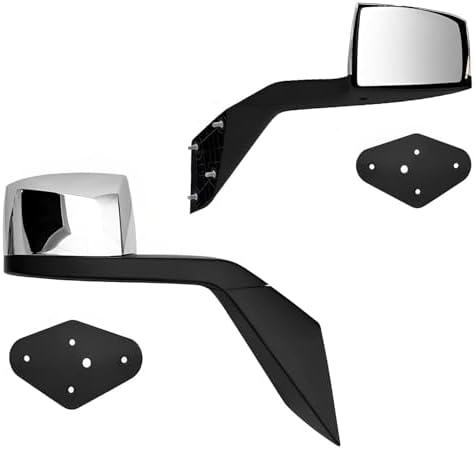Aostirmotor Chrome Hood Mirrors Fit for 2000-2015 VOLVO VNL Truck Pair Hood Side Mirrors Assembly replacement for Volvo VNL Left Driver and Right Passenger Side (Chrome).1 Piece