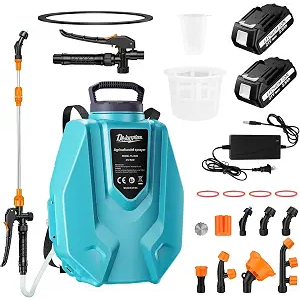 Battery Powered Garden Sprayer 3.2 Gallon, Electric Backpack Sprayer, Weed Yard Lawn Sprayer with 7 Mist Nozzles & Retractable Wand & Adjustable Strap for Lawn, Garden, Yard