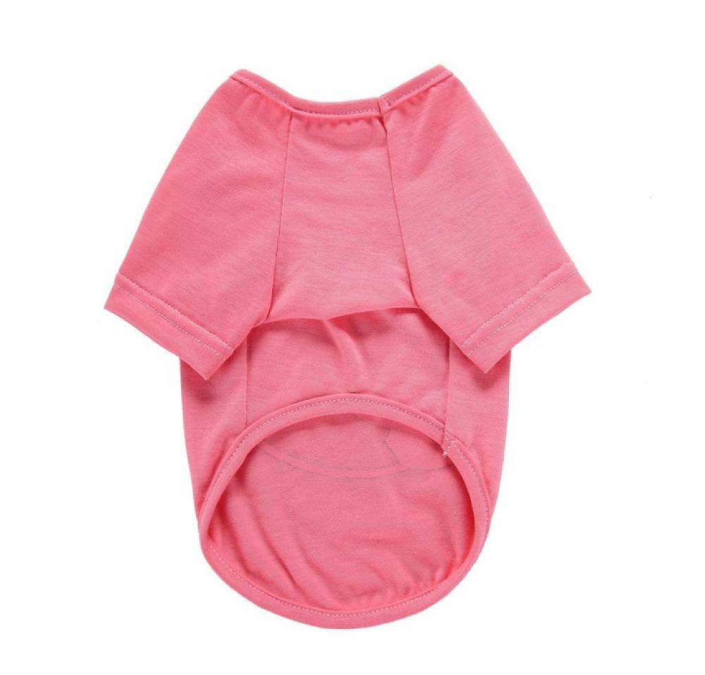 Summer Puppy Shirt Dog T-Shirt in Stylish Colors Casual Vest for Pet Clothing Comfortable Dog Shirts M, Pink
