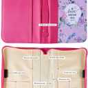 Bible Cover Case for Women PU Leather Woman Book Carrying Bag Bible Study Sipples Accessories with 7pcs Paper Bookmark Journaling Kit Christian Gifts