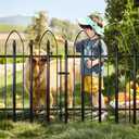 Thealyn Garden Fence 32" H x 24" W (4 Panels + 1Gate, Total 10 ft), Metal Fence Decorative Border Fence, Rustproof Landscape Fencing for Dog, Flower Bed, Yard, Patio, Animal Barrier