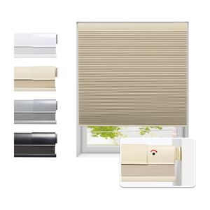 No Drill Cellular Shades for Indoor Windows, Thermal Insulating & Noise Reducing Honeycomb Blinds, Free Stop Cordless Blackout Shades, Grey, 27" W x 64" H