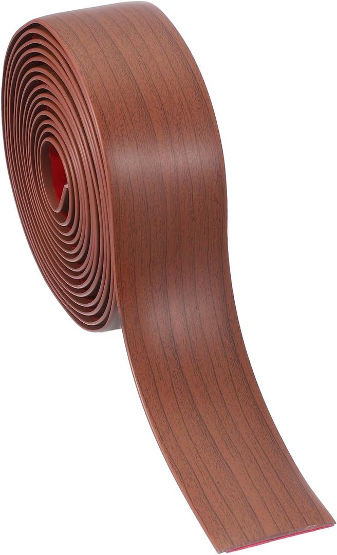 PATIKIL Self Adhesive Floor Transition Strip 10 ft x 2" Vinyl Flat Divider Flooring for Joining Floor Gaps Carpet Transition Floor Tiles, Walnut