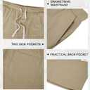 Men's Corduroy Shorts Casual Elastic Drawstring Lightweight Summer Beach Shorts with Pockets (M)