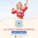BLUEMARS USCG Toddler Life Jacket Swim Vest for Age 1/2/3/4/5/6 Years Old, Coast Guard Approved Toddler Floaties for Pool Swimming,Boating, Kids Arm Water Wings for Children 30-50 lbs (Rocket)