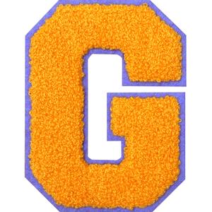 SOYCEV 4.5" Iron on Letter Patches Varsity Letters Large Chenille Letterman Jacket Patches for Clothing/Jacket/Varsity/Bag (Yellow, G)