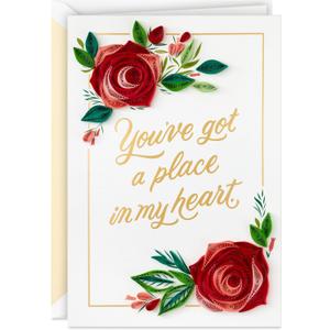 Hallmark Signature Mother's Day Card for Husband or Wife (Quilled Paper Roses) for Anniversary, Romantic Birthday, Wedding, Love