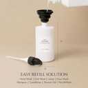 Luxe White Kitchen Soap Dispenser Set with Tray and Dish Brush, Refillable Hand and Dish Soap Dispenser Set Bottles with Pump for Lotion Handsoap Liquid Dishwashing Kitchen and Bathroom Countertop Set