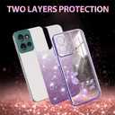 Fofvccv Glitter Case for Moto G 5G 2025 / Moto G Play 4G 2025, Bling Floral Clear Soft TPU Phone Cover with Crossbody Strap & Wrist Lanyard Girls Women for Moto G 5G/G Play 4G 2025 - YSS Purple
