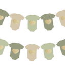 Neutral Baby Shower Bunting - 12Pcs Banner for New Baby Party Decor (Green)