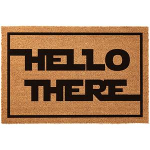 Funny Coir Doormat Hello There Welcome Front Porch Decor Doormat for The Entrance Way Outdoor Personalized Heavy-Duty PVC Back Non Slip Outdoor Coconut Coir Doormat 23.6 x 15.7 inch (1'4" x 1'11" (Rectangular))