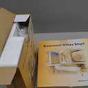 Glass Shower Shelves, Glass Bathroom Corner Shelf Wall Mounted Shelf Shampoo Holder Organizer Extra 8MM Thick Corner Shelves for Inside Shower with 3 Hooks