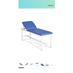 Helsevesen Economy Medical Exam Table, Compact Treatment Table with H-Brace, Comfortable Steel Frame Medical First Aid Room Examination Couch (Blue)