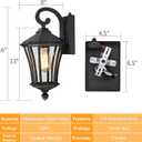 YSN 2 Pack Dusk to Dawn Outdoor Light Fixture Wall Mount Porch Lights Weather Resistant Exterior Sconce Light, Waterproof Wall Lantern for Porch, Garage, Backyard, Walkway, E26 Socket, Black