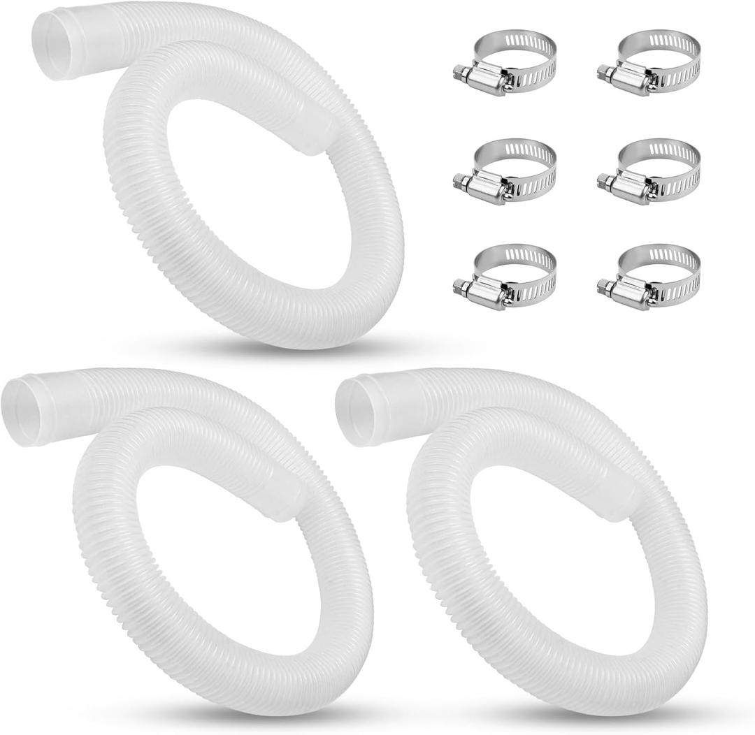 1-1/4 Inch x 3 Ft Pool Skimmer Filter Hose for Intex, Coleman & Summer Waves Above Ground Pool Skimmer, Pool Pump, Pool Filter, 1.25" Swimming Pool Return Suction Hose - 2 PCS