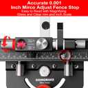 GOINGMAKE Table Saw Miter Gauge with Micro Adjustable Flip Stop and Extendable Fence and Quick Angle Stop for Table Saw Band Saw Router Table Fit 3/8 x 3/4" T Slot for Woodworking Crosscut, Miter Cut