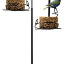 Blulu 34-55 Inch Adjustable Shepherds Hook with Base Indoor/Outdoor Black Iron Wind Chime & Hummingbird Bird Feeder Hanging Plant Stand for Garden Plants & Weddings/Events Home Decor