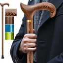 Walking Cane,Wooden Cane Support up to 300 Lbs, Suitable for Fancy Wooden Walking Cane for Men and Women with Extreme Demands (36", Brown)
