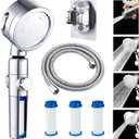 ZEMINIOR RV Shower Head with Hose, High Pressure Water Saving Shower Head Replacement, Handheld Shower Head for Camper, Travel Trailer, Motorhome - 3 Spray Modes for, 79" Hose, On Off Switch, Sliver