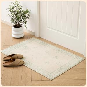 Istana 2x3 Area Rug - Green Boho Rugs for Living Room 2x3 - Foldable Small Rugs for Bedroom - Stain Resistant Washable Rug Non Slip - Eco-Friendly Area Rugs Indoor