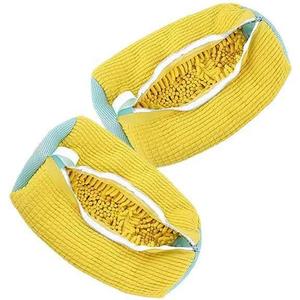 Mesh Shoe Washing Bag, Yellow Corduroy Protective Laundry Bag with Zipper, Machine Washable (Yellow + plain white zipper 2PC, 15.35 * 7.48in)