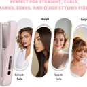 Gosect Cordless Hair Straightener, Mini Travel Flat Iron Rechargeable for Women, Portable Hair Straightener and Curler 2-in-1, Fast Heating, Adjustable Temp for On-The-Go Styling(Pink)