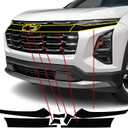 BOGAR TECH DESIGNS for Chevrolet Equinox 2025-2027 Front Chrome Delete Precut Vinyl Overlay Kit, Gloss Black Blackout Trim