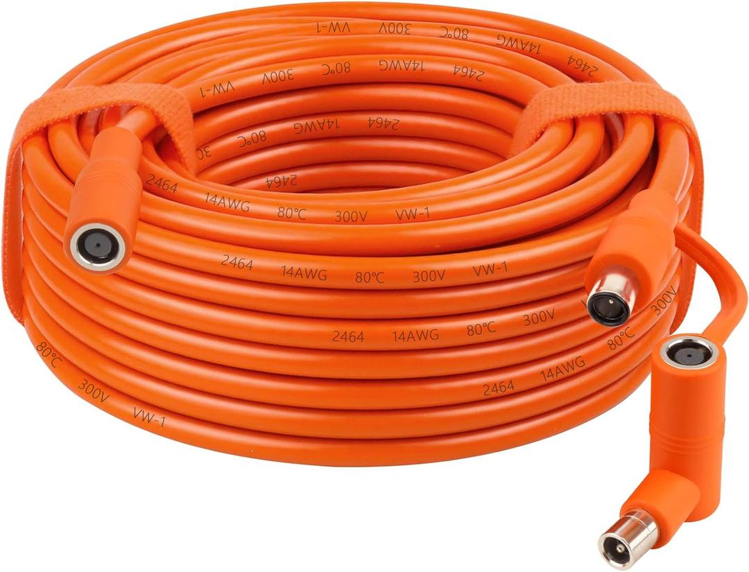 14AWG DC 8mm Extension Cable for Jackery Solar Generator, 40FT DC7909 Female to DC7909/8020 Male Power Cord, Compatible with Jackery Explorer 240/300/500/1000/1500/2000 Pro & SolarSaga Panels