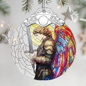 Christmas Ornaments - Archangel Michael Ornament | Warrior Angel Decor | Christian Christmas Decorations | Xmas Tree Decor | Holiday Decor  Christian Gifts | Faithful Gift | Religious Gifts
