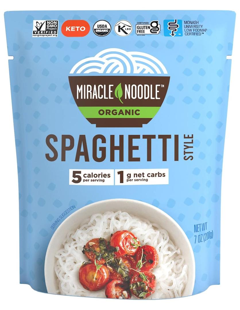 Miracle Noodle Ready to Eat Organic Spaghetti Pasta, 7 Oz (Pack of 6), Plant Based Shirataki Konjac Noodles, 5 Calories, 1g Net Carbs Per Serving, Keto, Gluten-Free, BBD Dec 25, 2026