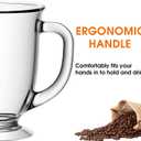 Mfacoy Glass Coffee Mugs Set of 4, Clear Large Coffee Mug 15 Oz With Handles for Hot Beverages, Clear Mugs for Tea, Cappuccino, Latte, Espresso Coffee, Juice, Glass Coffee Cups | Large Coffee Mug, With Handles, for Hot Beverages, Clear Mugs, for Tea, Cappuccino