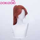KIRA KIRA Anime Game Long Curly Red Wig 50cm Ponytail Cosplay Wig for Halloween Cosplay