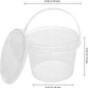 KEILEOHO 30 PCS 10 OZ Clear Plastic Bucket with Lids and Handle, Ice Cream Tub Containers, Round Plastic Pail Container, Freezer Food Storage Containers, Storage Containers for Snacks Food Fruit