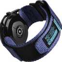 Band Compatible with Samsung Galaxy Watch 3 45mm/Galaxy Watch 46mm/Gear S3 Frontier/Classic, 22mm Nylon Sport Replacement Strap for Men Women (Purple,L)
