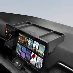 Temmis Dashboard Organizer for Toyota Highlander 2020-2026, Silicone Dash Board Tissue Holder Dash Storage Tray Container Box Behind Screen-Black