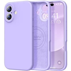 Vooii Magnetic for iPhone 17 Case, Compatible with Magsafe (Premium Liquid Silicone) (Integrated Camera Control Button) Full Body Protective Anti-Scratch Microfiber Lining 6.3", Light Purple