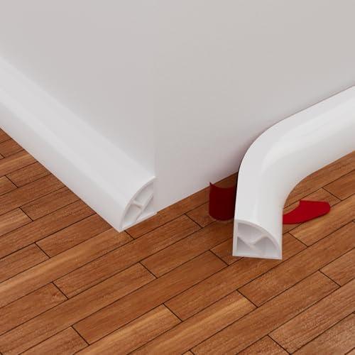 196inch Flexible Quarter Round Molding Trim,Bendable Peel and Stick Silicone Quarter Round Bathroom Trim Molding,Double-Sided Self Adhesive Flexible Shoe Molding for Wall Edge Floor Corner,Kitchen