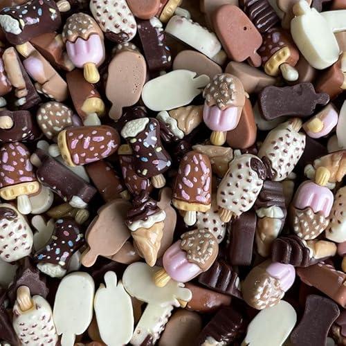 LiQunSweet 200 pcs Mixed Styles Ice Cream Theme Resin Cabochons Popsicle Imitation Food Dessert Sweet Flatback Charms for DIY Jewelry Embellishment Craft Phone Bag Shoes