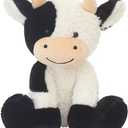 Cow Stuffed Animal Cute Cow Plush Doll Toy 11.8 inch for Girls Boys Christmas (Cow Sitting 11.8in)