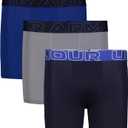 Under Armour Boys' Big Performance Boxer Briefs, Lightweight & Smooth Stretch Fit (Medium, Midnight Navy Multi Three Pack)