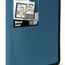 Dunwell 11x17 Art Portfolio Binder with Black Mounting Paper (Blue), Large Portfolio Folder for Artwork Storage, 24 Plastic Sleeves, Displays 48 Pages, Acid-Free Poly 11 x 17 Presentation Book