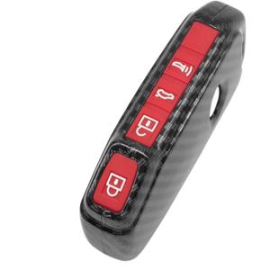 Smart Key Fob Case Cover Compatible with KIA CEED CERATO Forte NIRO SELTOS Sorento Soul SPORTAGE Telluride 3 4 Button Keyless Black Carbon Fiber Pattern ABS Silicone Rubber Night-Luminous Red